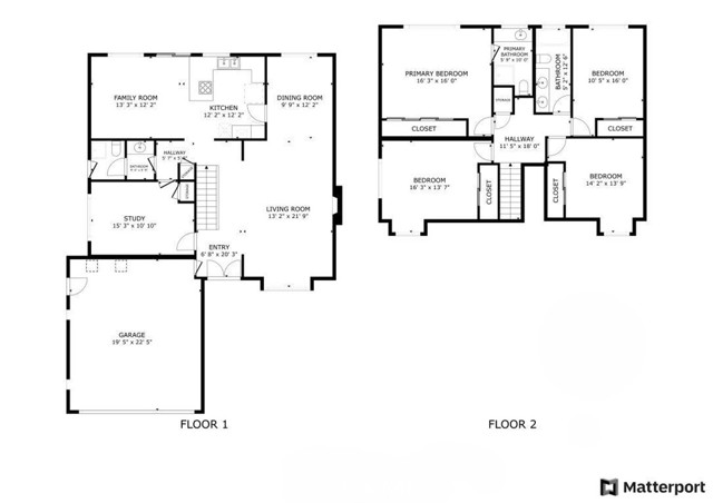 Floor plans of 1st and 2nd story