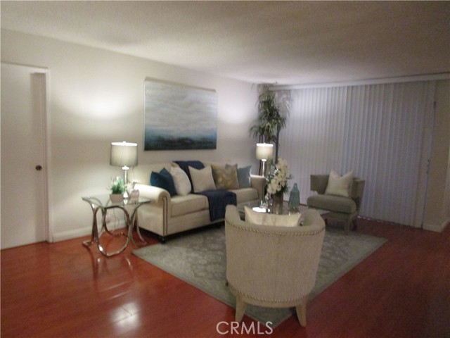 Living room with coat closet