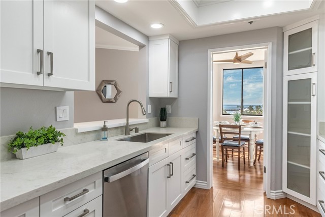 Enjoy ocean views from the kitchen with a casual coastal look and feel