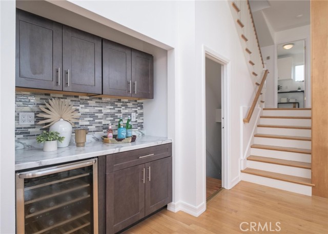 Wet bar in the living room.