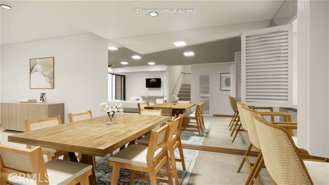 Virtually staged dining room