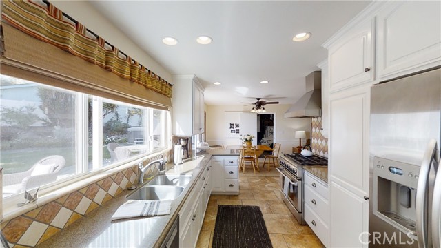 Updated kitchen with 6 burner stove.