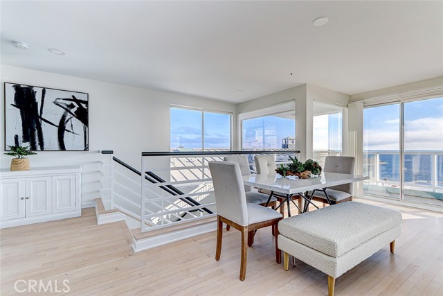 On the top floor looking south enjoy views of Palos Verdes and the Manhattan Beach Pier.