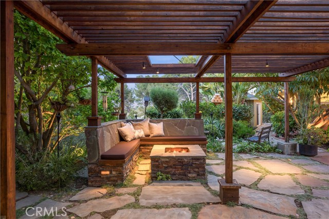 The intimate lighting of the outdoor seating area adds to the cool factor of this space.