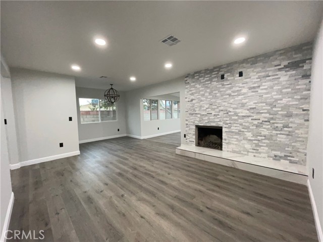 Living Room, Chimney, and Dining Room in the back.