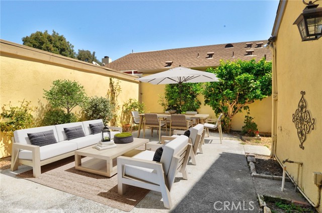 Staged outdoor patio