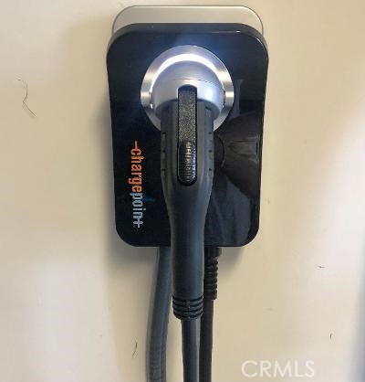 Electric car charger in garage
