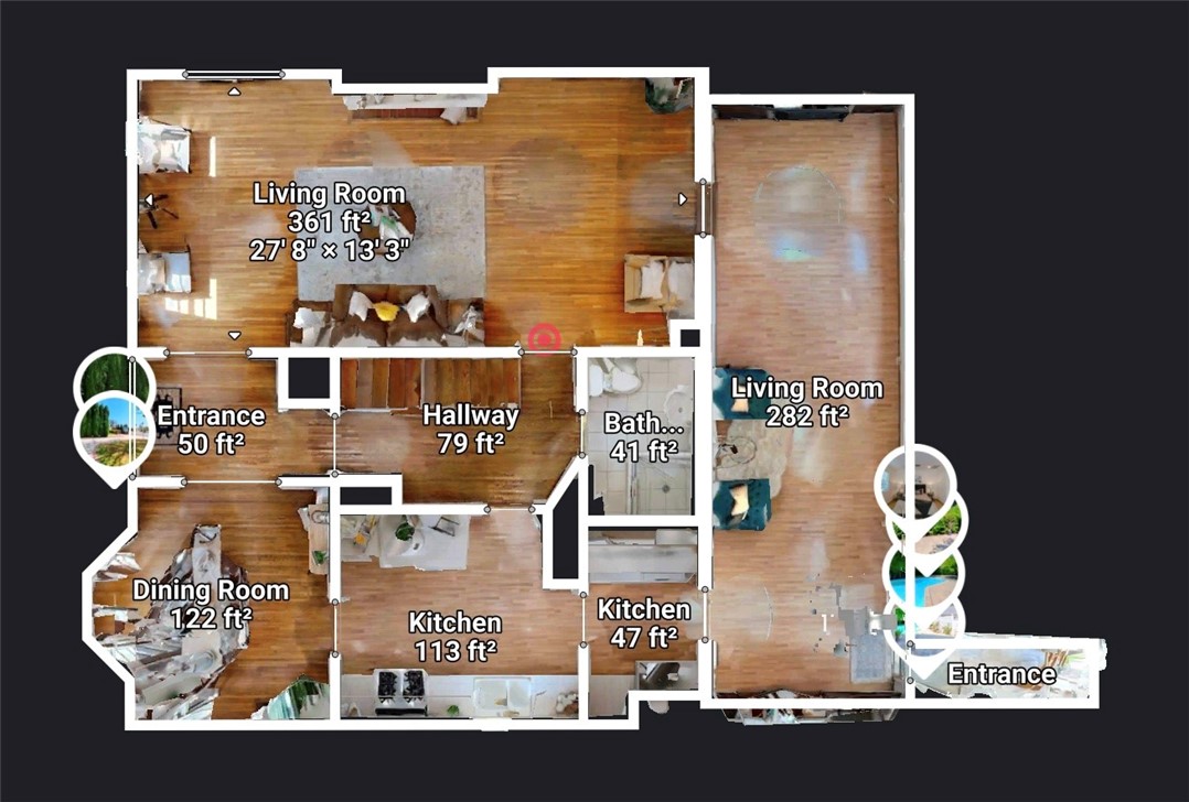 Floor plan of first level derived from virtual tour. Buyer(s) to confirm square footage.