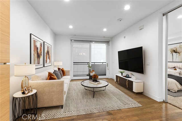 Living room and bedroom are virtually staged