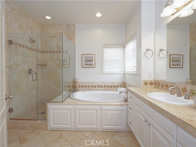 Separate spa tub and shower
