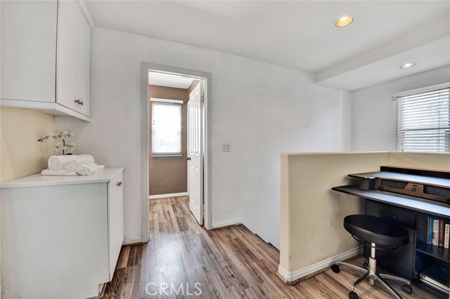 upstairs landing with built-in desk