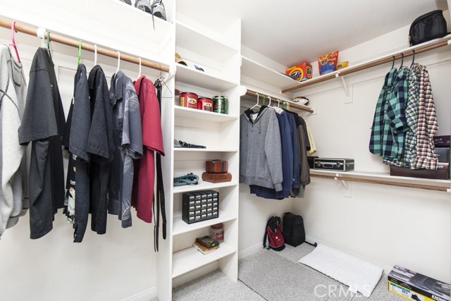 Spacious master bedroom walk-in closet.