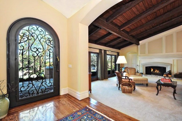 Beautiful front door entrance and living room