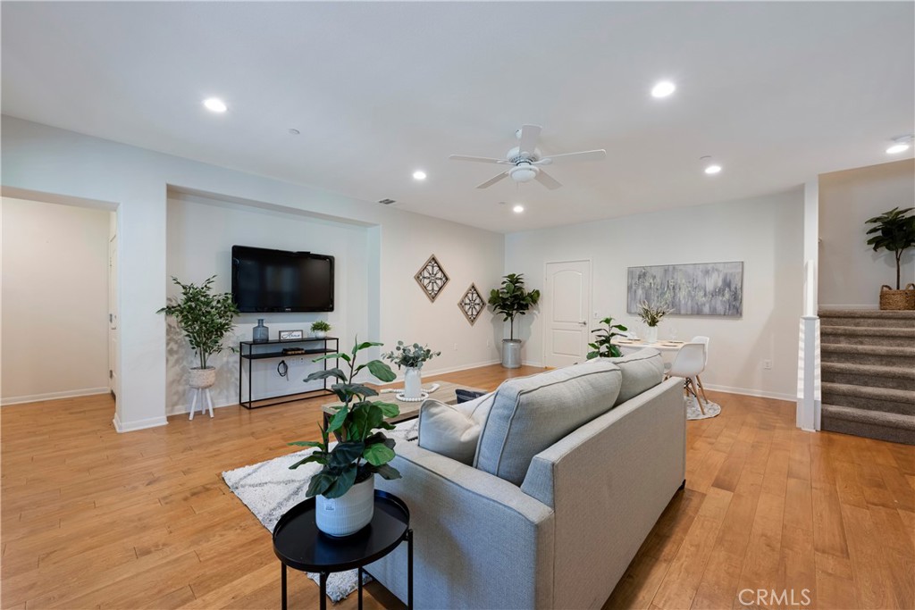 Located on the Ground level with direct Access to the Finished 2 Car Garage, Stairs leading up to the Main Living Area, a Large Closet, and a Half Bathroom round out the space!