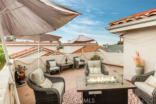 Private roof top deck with some ocean views