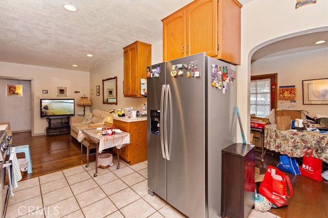 kitchen and family room