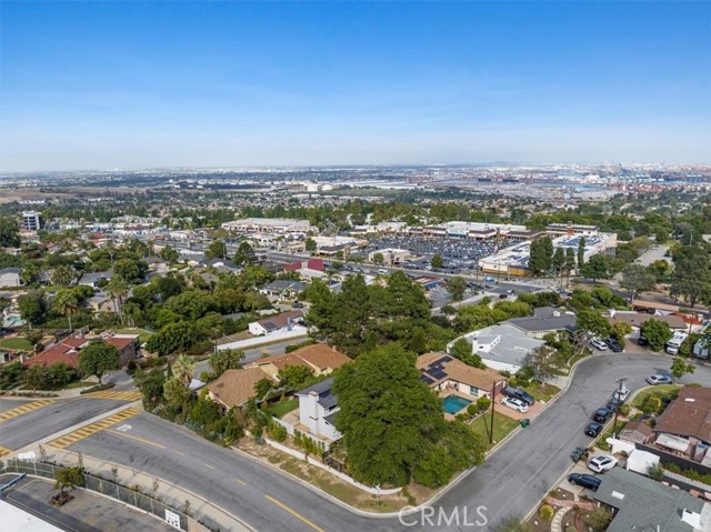 Aerial photo of the home which is the corner lot.