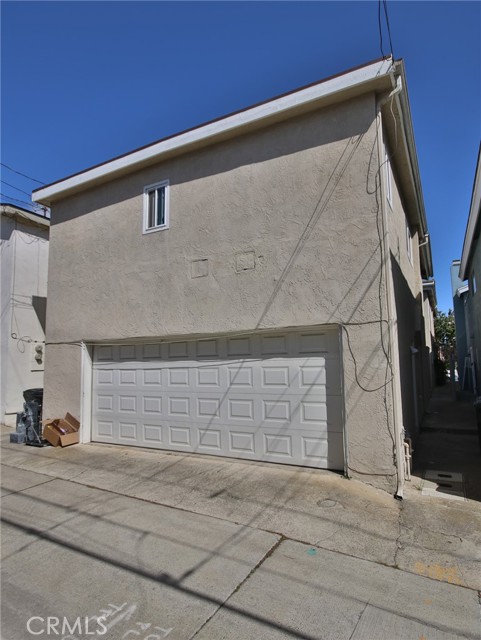 The rear of the unit showing the double car garage