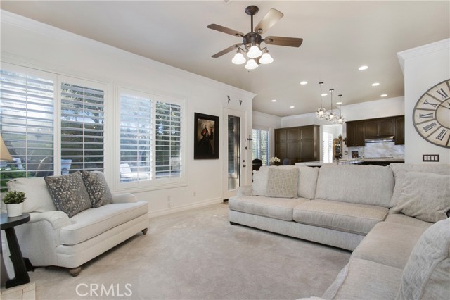 Views of the beautiful yard from family room and kitchen