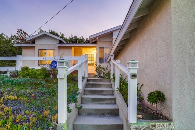 Steps leading from street to front door.