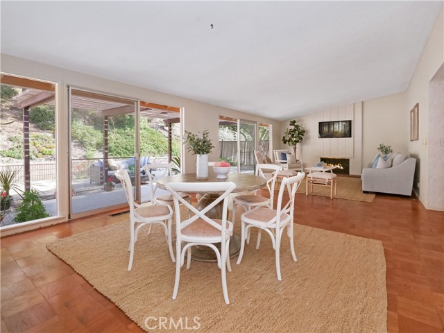 Dining area also opens to backyard.