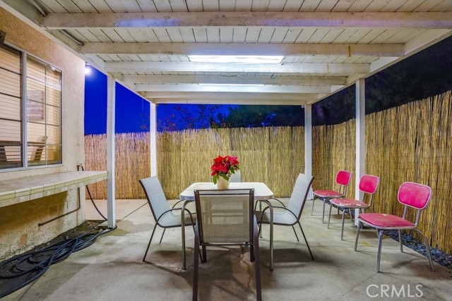 Private back yard patio for entertaining.