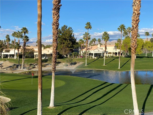 67760 S Trancas Drive Cathedral City, California Beautiful Desert Princess Villa home faces the green on Vista-#3. This recently refreshed home has new flooring, new oven, stove, dishwasher and refrigerator as well as granite counter tops in kitchen and powder room. Floor plan features double primary bedroom suites, one on the main floor and one upstairs. One of the many community pools is only a few houses away. It's large patio is ideal for entertaining, barbecuing or relaxing, right on the lush golf course and beautiful lakes and fountains. The views of the golf course and mountains are wonderful. The Desert Princess community sits on a 27-hole Championship golf course with multiple community pools, tennis courts and fitness center. The land lease has been extended until 5/16/2069. This is the perfect property for year-round living or seasonal use. The Desert Princess Clubhouse is open to the public.