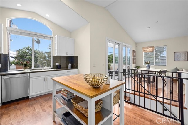 Kitchen is open to the dining & living areas
