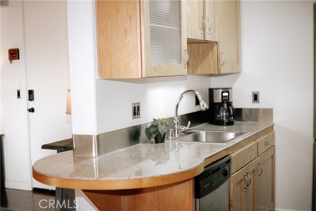 Breakfast bar in kitchen.