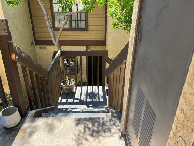 Looking down the steps