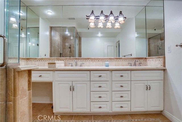 Upgraded Master Bathroom with glass shower enclosure. Upgraded Master Bathroom with glass shower enclosure.