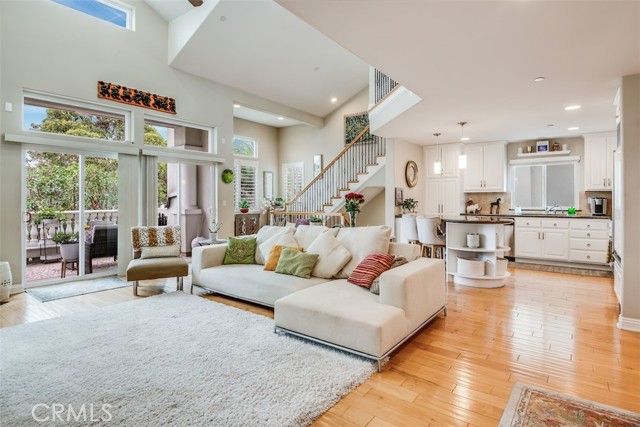 Incredible living and kitchen with soaring ceilings