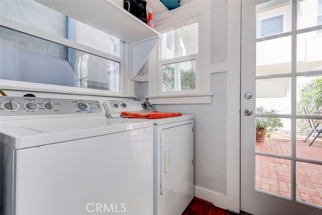 Lower Unit Laundry Room Opens to Backyard