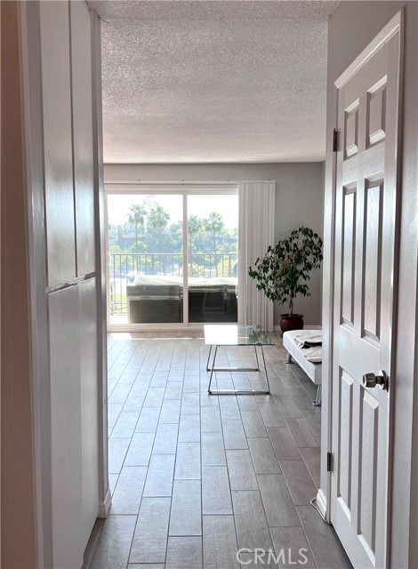 Hallway leading from front door to living room