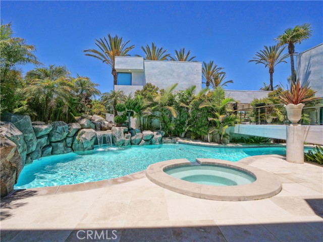 Pool with Waterfall and Spa