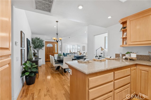 Kitchen was updated with a nice bar area.
