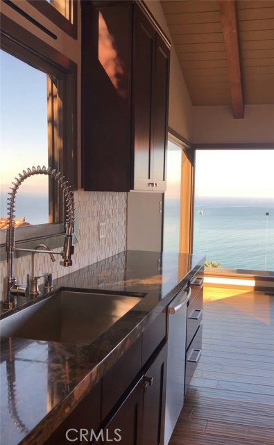 Kitchen with ocean view