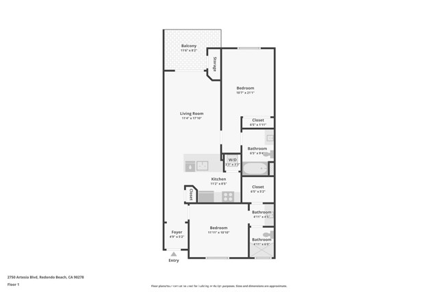 Detail Gallery Image 33 of 33 For 2750 Artesia Bld #206,  Redondo Beach,  CA 90278 - 2 Beds | 2 Baths