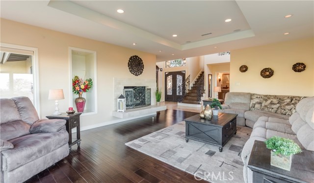 Living room with fireplace