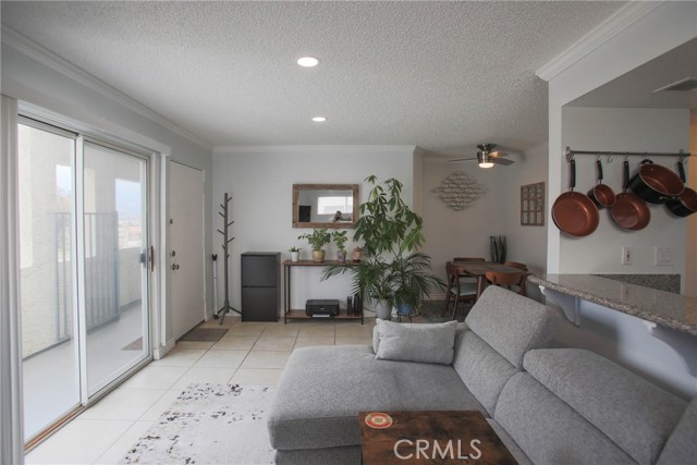 Living room with sliding door to the patio