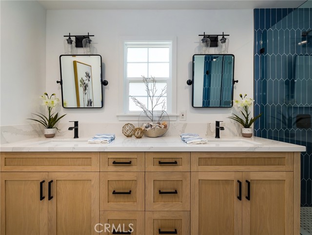 primary custom built double vanity