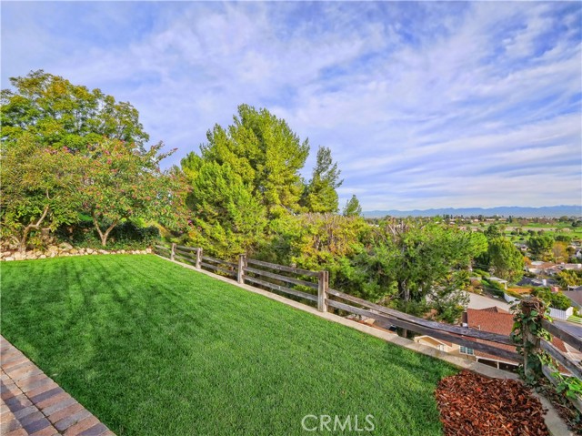 Backyard with views of mountains and city