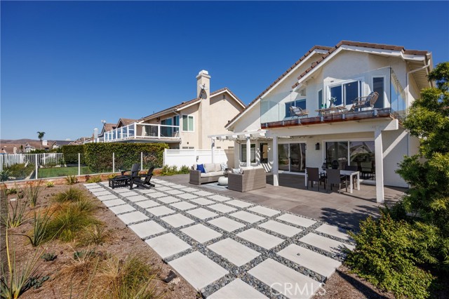 Backyard with covered patio