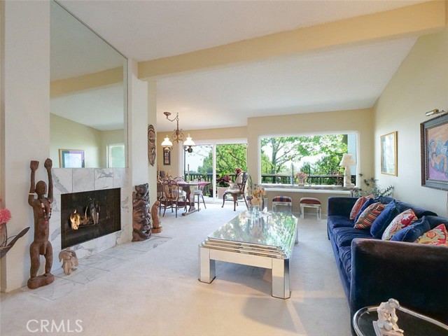 Living Room with Vaulted Ceilings