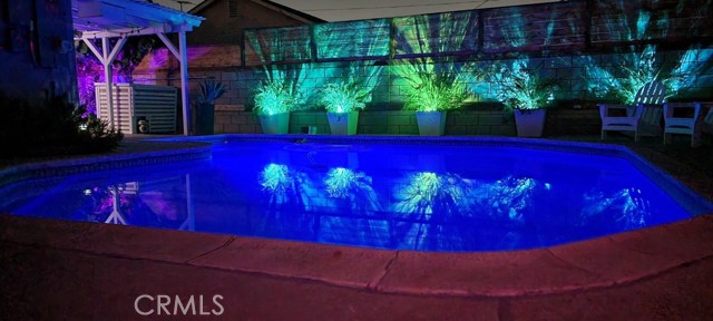 Night view of pool
