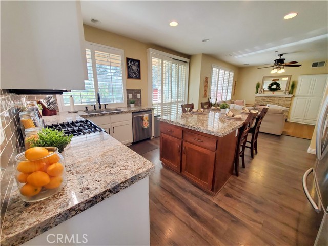 Kitchen and family room view