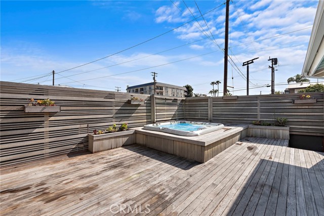 Backyard Deck and above ground large Jacuzzi
