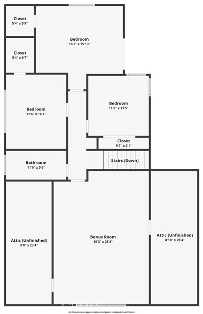 Second level floor plan