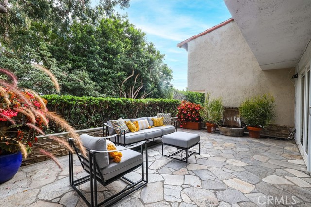Wrap-around back patio, offering a side view of the Back Bay.