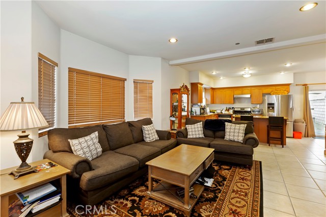 Living room and open kitchen.